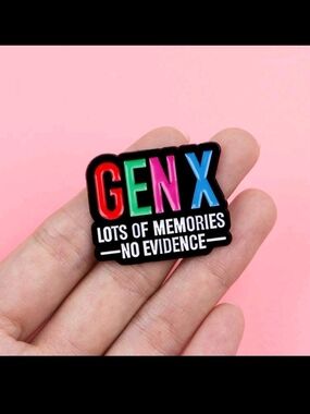 GEN X Colorful Enamel Pin - Pink/Red/Green/Blue Accent